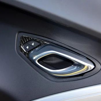Auto Uhlíkových Vlákien Interiér Nálepky Auto Door Lock Panel Obtlačky Auto Styling Vnútorné Samolepky Príslušenstvo Pre Chevrolet Camaro