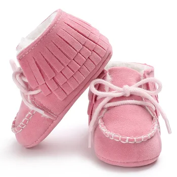 E&Bainel Módy Nové Dieťa Dievča Zimné Topánky Topánky Teplé Novorodenca Batoľa Prvý Pešej Topánky Fringe Anti-slip Dieťa Snow Topánky