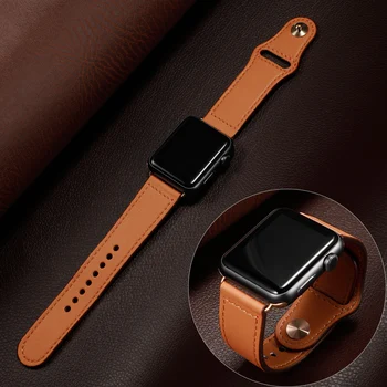 Kožené slučky popruh Pre Apple hodinky kapela 44 mm 40 mm iWatch kapela 42mm 38mm pravej Kože watchband náramok Apple hodinky 5 4 3 21