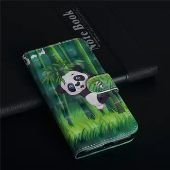 Vivo Y91C Flip PU Kožené puzdro pre Fundas Vivo Y91C Y 91C VivoY91C puzdro 3D animovaný Panda Sova Peňaženky Pokrytie Mobilného Telefónu Taška