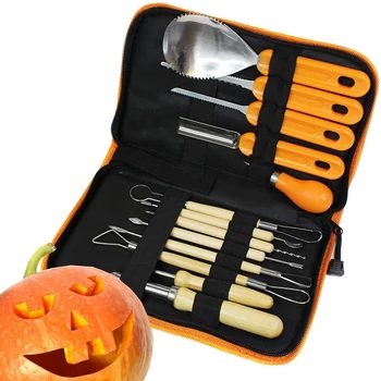 HOT-Halloween Pumpkin Carving Kit, Halloween Jack-O-Svietidlá 13 Kus Profesionálne Tekvica Rezanie Dodávok Nástroje Súpravy