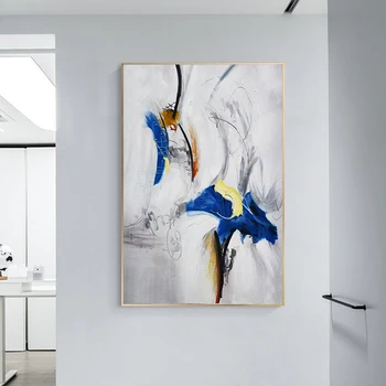 Abstrakt Žltá Modrá Nordic Wall Art Plátno Obrázky Plagát Na Stenu Umelecké Plátno Farebné Maľby Moderná Obývacia Izba Domova