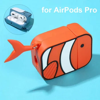 Silikónové Puzdro Pre AirPods Pro Shockproof Clownfish Veľryba Dizajn Ochranný Kože