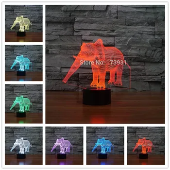 Novinka PVC 3d lampa Plast Dieťa Spálňa Nočné Svetlo Cartoon Zvierat Králik Spánku Led Tabuľka 3D Žiarovka Nočného pre Deti