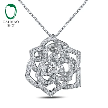 Doprava zadarmo CaiMao 14KT/585 Biela Gold1.21ct Okrúhly Rez Diamantové Šperky, Luxusné Prívesok