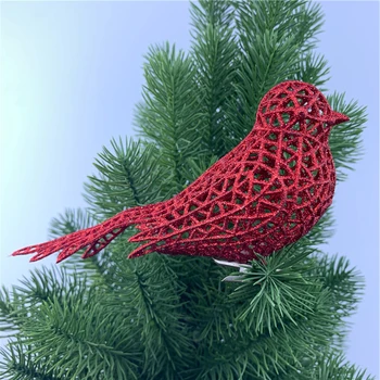 16 cm Simulované Vtákov s Klipy Vianočný Strom Decor Vianoce Domov Záhrade Krásny Lesk Vtákov