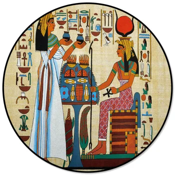 Staroveký Egyptský Papyrus Vzor a Koberce pre Domáce Obývacia Izba Kolo Koberec pre Deti Izby Non-slip