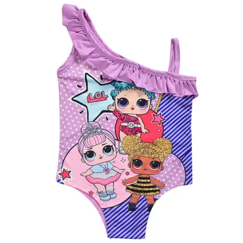 Lol plavky Dievčenské jednodielne Plavky Batoľa Deti, Detské Kreslené Bikini Deti Plávať Nosenie, Plavky, plážové oblečenie pre Dievča