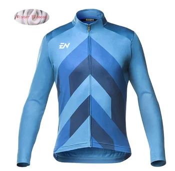 2021 Zimné thermal fleece Cyklistické Oblečenie Upozorniť mužov Jersey Sako na koni bike MTB oblečenie Náprsníkové Nohavice nastaviť ENCYMO