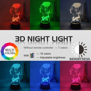 LED Ilúzie Svetlo 3D Akrylové Led Nočné Svetlo Anime Charakter Tvar Lampy s Diaľkovým ovládaním Domov Dodávky QP2