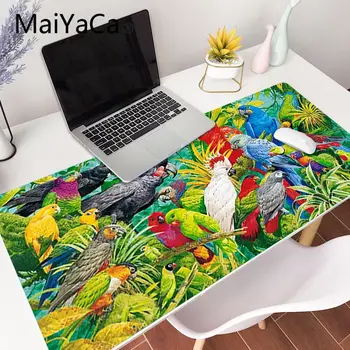 Tropických rastlín toucan papagáj umenie maľba Mousepad XXL Podložka pod Myš anime Notebook Stôl Mat pc gamer completo pre world of warcraft