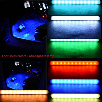 4X 72LED RGB Interiéru Vozidla Atmosféru Svetla Strip Baru Bluetooth Ovládanie Hudby APP R3MD