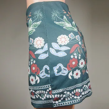 Ženy Mini Sukne Kvetinový Tlačiť Späť na Zips Sexy Vysoký Pás Package Krátke Sukne Bežné Harajuku A-line Sukne Streetwear 1.14