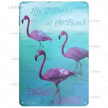 Zviera Kovov Cín Prihlásiť Flamingo Staromódny Ošumelé Doska Dekorácie Bar Club Dvore Dekorácie Plagát Plechu 20*30 Cm