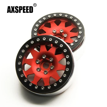 AXSPEED 1/4/5 Ks Kovových Zliatin 2.2 inch Rozbočovače Beadlock rá Axiálne Wraith TRX-4 1/10 RC Crawler Automobilové Súčiastky 1# Matt Červená