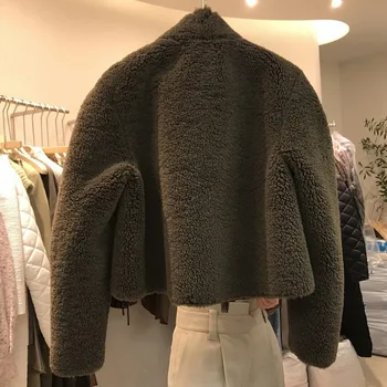 2020 zimné kórejská verzia pure color teplo hustú srsť jeden plyšové krátka bunda žena