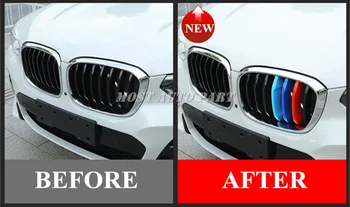 ABS Prednej maske Chladiča Trim Vložte Kryt 3ks Pre BMW X3 X4 G01 G02 2018-2020 Auto príslušenstvo interiéru Auto dekorácie