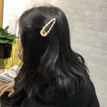 2021 Sladké Ručné Pearl Vlasy Barrettes Nastaviť Módne Geometrické Sponky Do Vlasov Kolíky Pre Ženy, Dievčatá Kvet Vlasy Príslušenstvo Pokrývku Hlavy