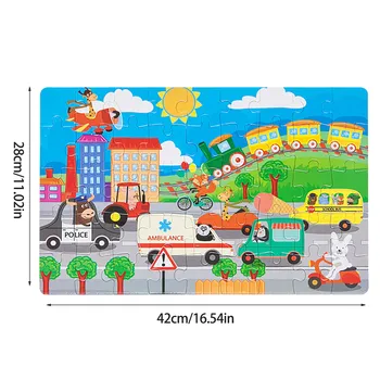Puzzle Pre Deti Vo Veku 4-8 Rokov Starý 45 Kus Farebné Drevené Puzzle Skladačka Dieťa Vzdelávacieho Hračky Pre Deti Darček