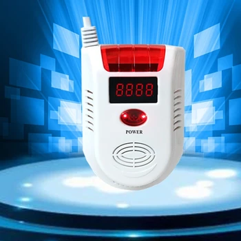 220V LPG Zemný Plyn Vykurovací Zisťovanie Úniku Plynu Alarm Hlasového Vysielania Plynu Detektor s LED Digitálny Displej pre domáci Alarm
