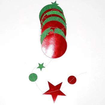 10PCS Lesk Star Okrúhle Papierové Girlandy Vianočné Banner Bunting Narodeniny, Vianočné Dekorácie Vianoce