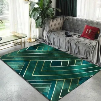 Nové luxusné tmavo zelená zlatá niť, koberec, obývacia izba, spálňa bezpečnosť non-slip posteli koberec domácnosti miestnosti dekorácie produkty