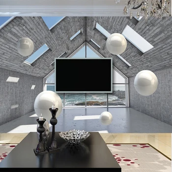 Vlastné Nástenné Moderné Tapety Space Ball Seascape Fresco Obývacia Izba, TV joj, Stena Nálepky Tvorivé Samolepiace Tapety
