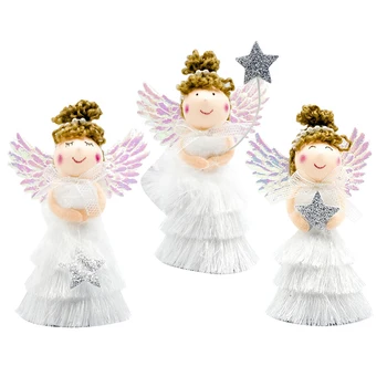 Krásne Angel Girl Bábika Plyšový Vianočný Prívesok Deti Vianočný Darček Vianočný Stromček, Ozdoby Okne Displeja Xmas Party Decor