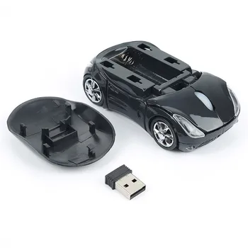 2017 Nový Počítač Myš 2,4 GHz Športové Auto Bezdrôtová Myš 800 DPI Optical Gaming Myši pre PC, Notebook, 3D Optická USB Bezdrôtová Myš