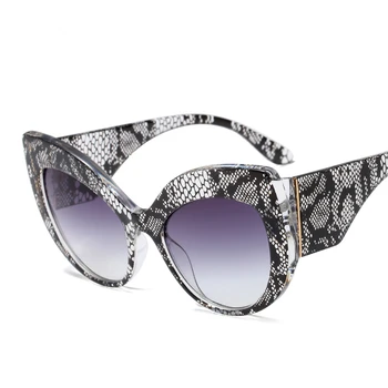 Nové Módy Klasické dámske slnečné Okuliare Retro Veľký Rámik cat eye slnečné okuliare Gradient Odtiene Žena Luxusné Dizajnér okuliare UV400