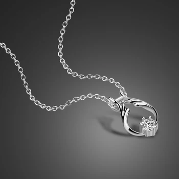 925 sterling silver náhrdelník ženský štýl zirkón prívesok módny dizajn pevný strieborný náhrdelník dámy populárne clavicle náhrdelník