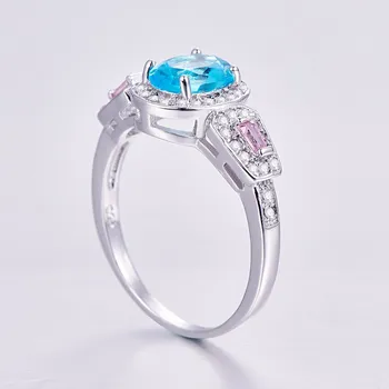 Doprava zadarmo 2019 Nové Žien Lady Elegantné farebné Veľké sapphhire Crystal Krúžok Duté Svadobné Šperky, Zásnubné Prstene