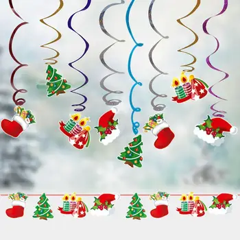HUIRAN Vianočná Vločka Santa Claus Špirála Visí Vlajka Veselé Vianočné Dekorácie pre Domov 2020 Vianoce Dekor Nový Rok