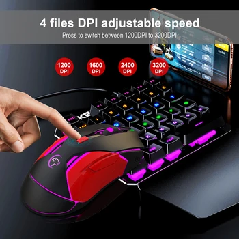 Farebné LED Svetlo Nastaviteľné DPI Rýchlosť pracovnej Plochy Notebooku, USB Káblové Gaming Mouse