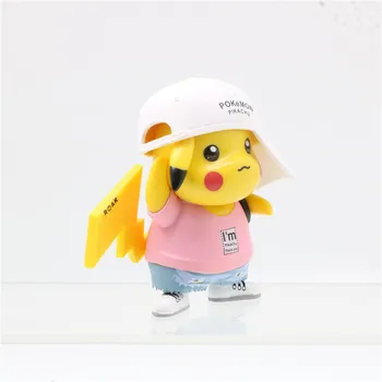 TAKARA TOMY Kawaii Pokémon Pikachu Obrázok Kawaii Komiksu, Anime, Akčné Figúrky, Hračky Domova Mini Model Vianočné Birtday Dary