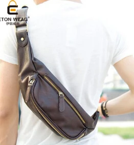 2016 nové pánske malé kožené kabelky muž taška hrudníka taška kórejský voľný čas taška