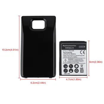 Telefón Batéria Pre Samsung Galaxy S2 I9100 I9103 I9105 batéria 3500mAh náhradnom predĺženom Zosilnená Batéria s Zadný Kryt Čierny