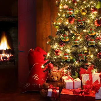Vianočné Vytlačené Vrecoviny Prívesok Vianočné Ponožky Pentagram Bell Vianočný Strom Dekorácie Prívesok Prívesok Vianoce