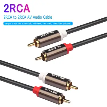 2RCA Mužov 2RCA Muž Audio AUX Stereo AV Predlžovací Kábel Pozlátené Konektora Pozlátený Konektor Dobrý Prenos