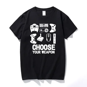 Nové Letné pánske T-shirt Vyberte Vaša Zbraň Hráč T Shirt Video Herný ovládač Tee Bavlna Krátky Rukáv Tričko