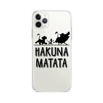 Hakuna Matata Lion King Simba Timon Telefón Prípade Jasne Pre iphone 12 11 Pro Max Mini XS Max 8 7 6 6 Plus X 5S SE 2020 XR kryt