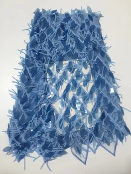 2019 Modrá Afriky francúzskej Čipky Textílie s Flitrami Vysokej Kvality Afriky Tylu Čipky Textílie Bielej Sequin čipky textílie Strany LCD9125
