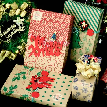 10 KS Vianočný Baliaci Papier Rolka Zábal Craft Papier DIY Kvet Balenie Papierové Dekorácie Súčasnosti Zápisník Craft Papier