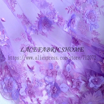 Skladom horúci módny štýl off white/nuda/svetlo gree/ružová 3D kvety ťažké korálkové svadobné/večer/zobraziť šaty čipky textílie podľa dvore