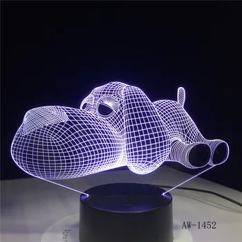 Pes Lampa 3D Nočné Svetlo Deti Hračka LED 3D Dotyk stolná Lampa 7 Farieb Blikajúce LED Svetlo, Vianočné Dekorácie pre Domov AW-1452