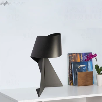 JW Nordic Štýl Moderný Minimalistický Tvorivé stolná Lampa Black Železa Spálňa Posteli Štúdia Pracovať Origami Dekoratívne Stolové Lampy, Dekor