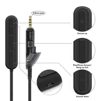 Bluetooth 5.0 Stereo Audio Adaptér Bezdrôtové Handsfree Prijímač Pre Bose Kľudnej Pohodlie QuietComfort QC 15 2 QC15 QC2 Slúchadlá