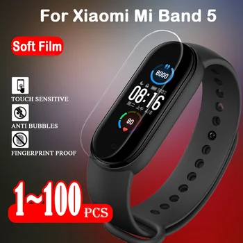 Mäkké Fólie Pre Xiao Mi Pásmo 5 NFC Inteligentný Náramok Nie Tvrdeného Skla Príslušenstvo Úplné Pokrytie Pre Xiomi MiBand 5 Screen Protector
