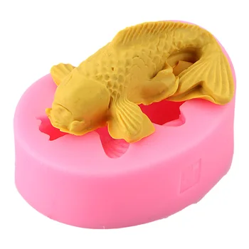 HOOMIN Cake Zdobenie Nástroj Pečenie Nástroj Silikónové Formy 3D Koi Ryba Kapor Formy DIY Čokoládových Cukroviniek Puding Plesní