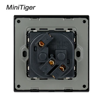 Minitiger 16A EÚ/RU Standard Power Socket 4D Razba Retro Zliatiny Zinku Paneli Sieťovej Zásuvky Napájania AC 110~250V